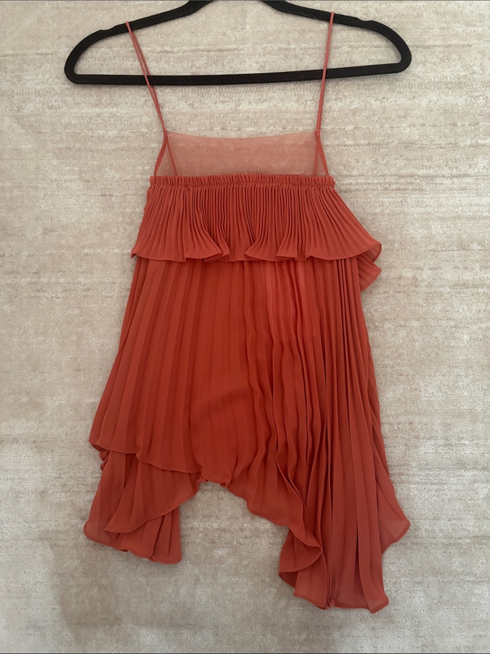 Zara Rust Pleated Top